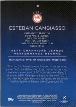 2015-16 Topps UEFA Champions League Showcase - Black #148 Esteban Cambiasso Back