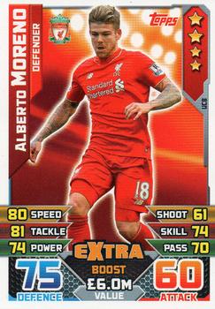 2015-16 Topps Match Attax Premier League Extra - Extra Boost Cards #UC8 Alberto Moreno Front