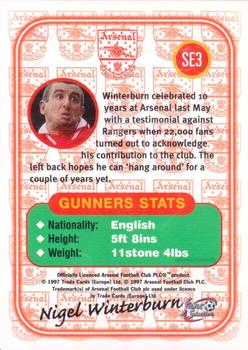 1997-98 Futera Arsenal Fans' Selection - Special Edition Embossed #SE3 Nigel Winterburn Back