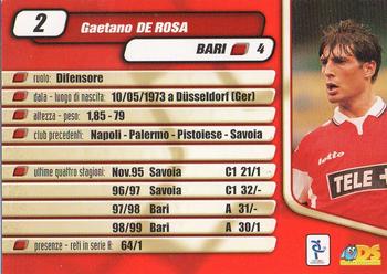 2000 DS Pianeta Calcio Serie A #2 Gaetano De Rosa Back