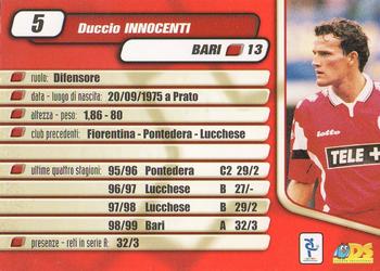 2000 DS Pianeta Calcio Serie A #5 Duccio Innocenti Back