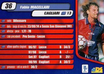 2000 DS Pianeta Calcio Serie A #36 Fabio Macellari Back