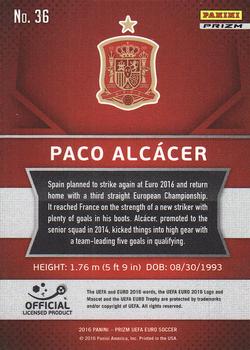 2016 Panini Prizm UEFA Euro - Silver Prizms #36 Paco Alcacer Back