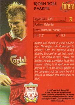 1998 Futera Liverpool #3 Bjørn Tore Kvarme Back