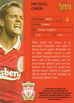 1998 Futera Liverpool #5 Michael Owen Back