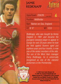 1998 Futera Liverpool #6 Jamie Redknapp Back