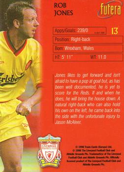 1998 Futera Liverpool #13 Rob Jones Back