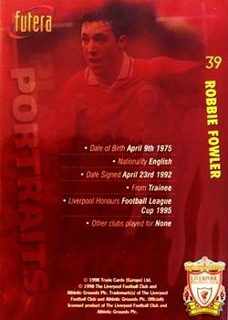 1998 Futera Liverpool #39 Robbie Fowler Back