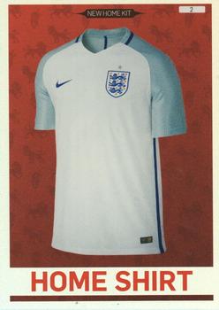 2016 Panini Adrenalyn XL England #2 Home Shirt Front