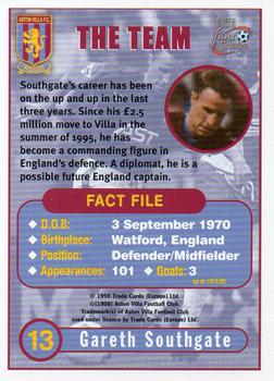 1998 Futera Aston Villa Fans Selection #13 Gareth Southgate Back
