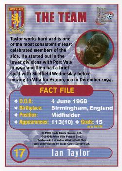 1998 Futera Aston Villa Fans Selection #17 Ian Taylor Back