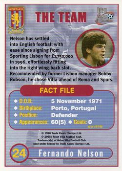 1998 Futera Aston Villa Fans Selection #24 Fernando Nelson Back