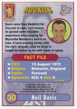 1998 Futera Aston Villa Fans Selection #30 Neil Davis Back