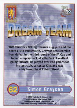 1998 Futera Aston Villa Fans Selection #62 Simon Grayson Back