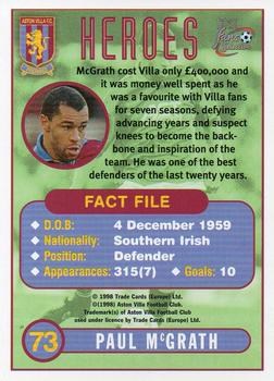 1998 Futera Aston Villa Fans Selection #73 Paul McGrath Back