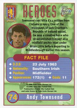 1998 Futera Aston Villa Fans Selection #74 Andy Townsend Back