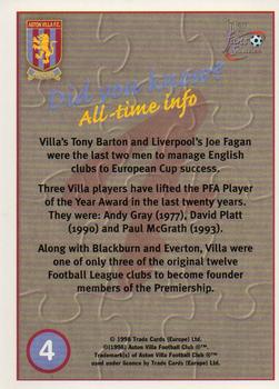 1998 Futera Aston Villa Fans Selection - Foil #4 Team Puzzle Back