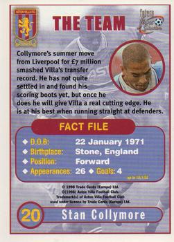 1998 Futera Aston Villa Fans Selection - Foil #20 Stan Collymore Back