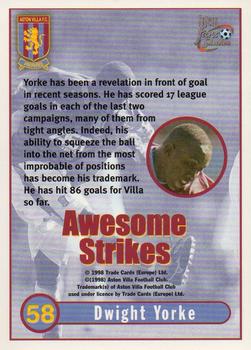 1998 Futera Aston Villa Fans Selection - Foil #58 Dwight Yorke Back