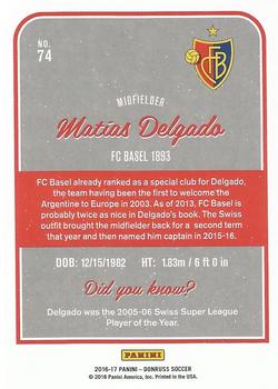 2016-17 Donruss #74 Matias Delgado Back
