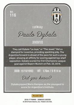 2016-17 Donruss #116 Paulo Dybala Back