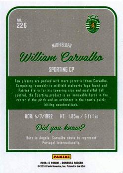 2016-17 Donruss #226 William Carvalho Back