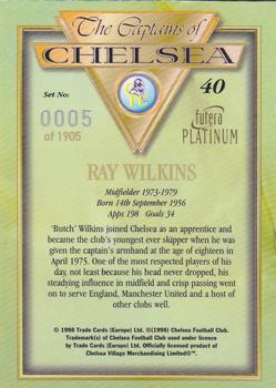 1998 Futera Platinum The Captains of Chelsea #40 Ray Wilkins Back