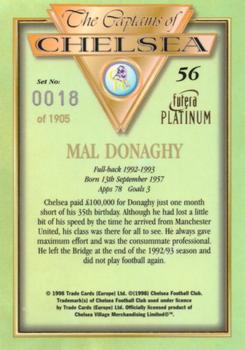 1998 Futera Platinum The Captains of Chelsea #56 Mal Donaghy Back