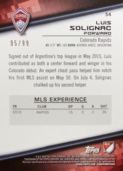 2016 Topps MLS - Blue #54 Luis Solignac Back