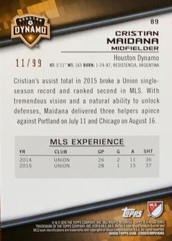2016 Topps MLS - Blue #89 Cristian Maidana Back