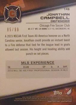 2016 Topps MLS - Blue #146 Jonathan Campbell Back