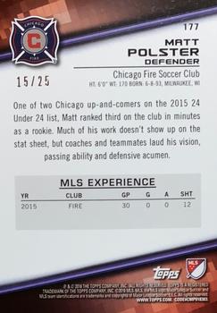 2016 Topps MLS - Orange #177 Matt Polster Back