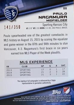 2016 Topps MLS - Base Autographs #88 Paulo Nagamura Back
