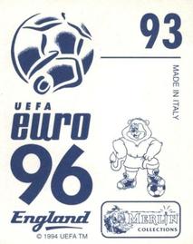1996 Merlin's Euro 96 Stickers #93 Scott Booth Back