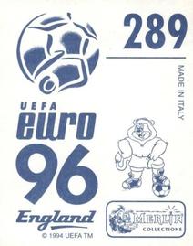 1996 Merlin's Euro 96 Stickers #289 Secretario Back