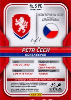 2016 Panini Prizm UEFA Euro - Signatures Black Prizms #S-PC Petr Cech Back
