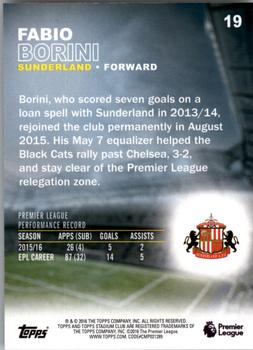 2016 Stadium Club Premier League #19 Fabio Borini Back