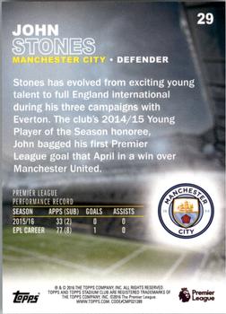 2016 Stadium Club Premier League #29 John Stones Back