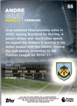 2016 Stadium Club Premier League #66 Andre Gray Back