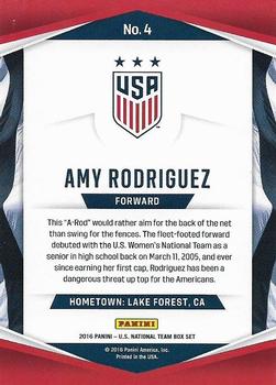 2016 Panini U.S. National Team #4 Amy Rodriguez Back