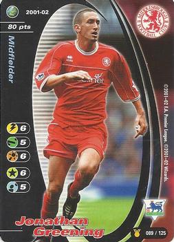 2001 Wizards Football Champions Premier League 2001-2002 Update #89 Jonathan Greening Front