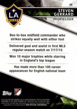 2016 Topps Apex MLS - Red #46 Steven Gerrard Back