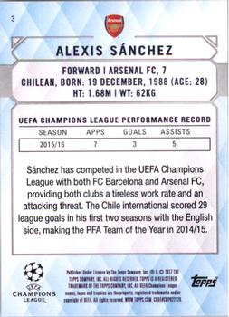 2017 Topps UEFA Champions League Showcase #3 Alexis Sánchez Back