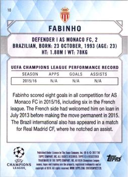 2017 Topps UEFA Champions League Showcase #10 Fabinho Back