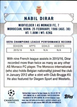 2017 Topps UEFA Champions League Showcase #12 Nabil Dirar Back
