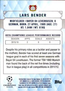 2017 Topps UEFA Champions League Showcase #13 Lars Bender Back