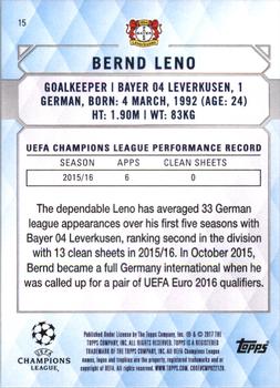 2017 Topps UEFA Champions League Showcase #15 Bernd Leno Back