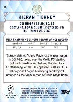 2017 Topps UEFA Champions League Showcase #35 Kieran Tierney Back