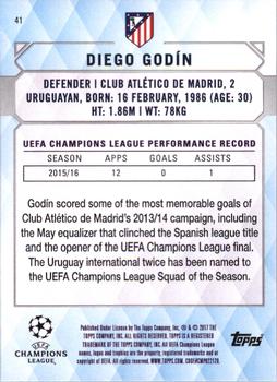 2017 Topps UEFA Champions League Showcase #41 Diego Godin Back