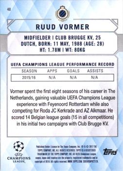 2017 Topps UEFA Champions League Showcase #48 Ruud Vormer Back